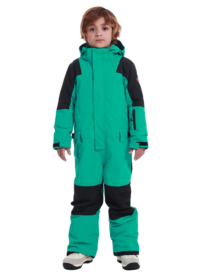 Gsou Snow Combinaison de ski une pièce imperméable et chaude pour enfant Colorblock