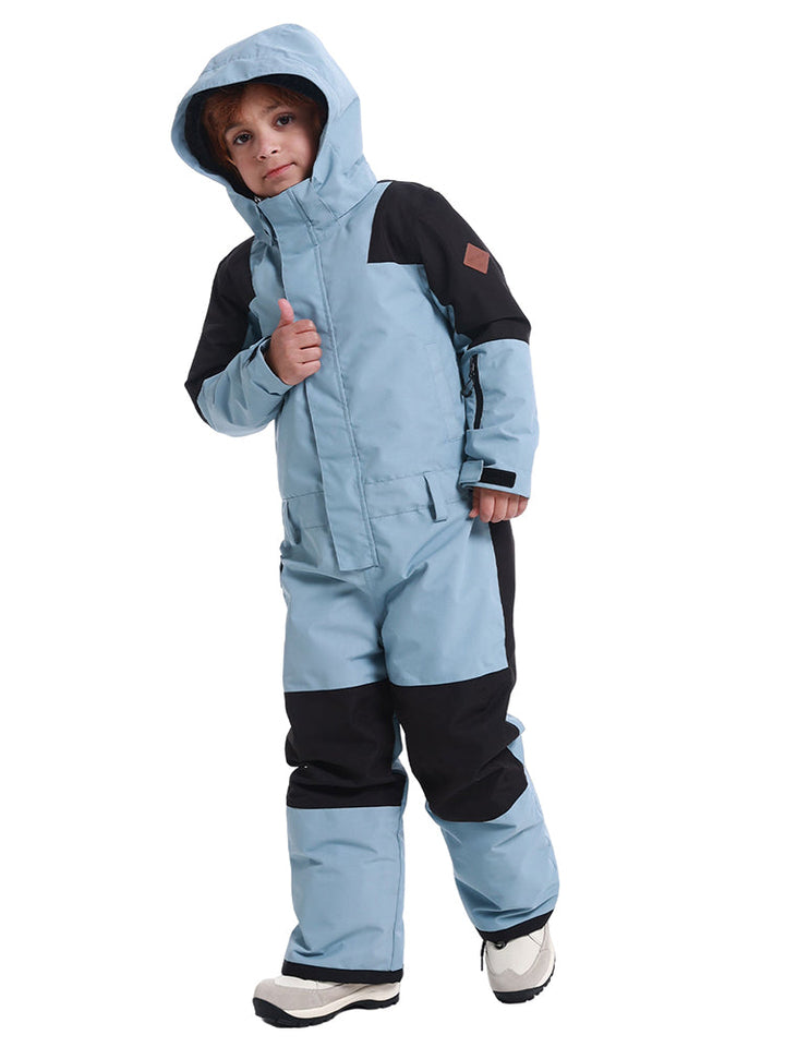 Gsou Snow Kid's Colorblock Waterproof Warm One Piece Ski Suit