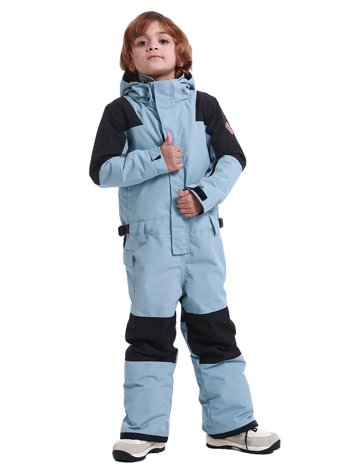 Gsou Snow Kid's Colorblock Waterproof Warm One Piece Ski Suit