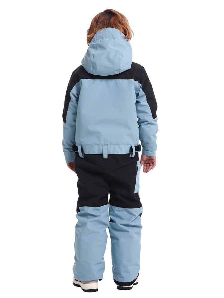 Gsou Snow Kid's Colorblock Wasserdichter, warmer, einteiliger Skianzug