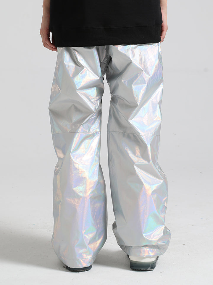 Men's Lime Green Stylish Glossy Waterproof Snow Pants