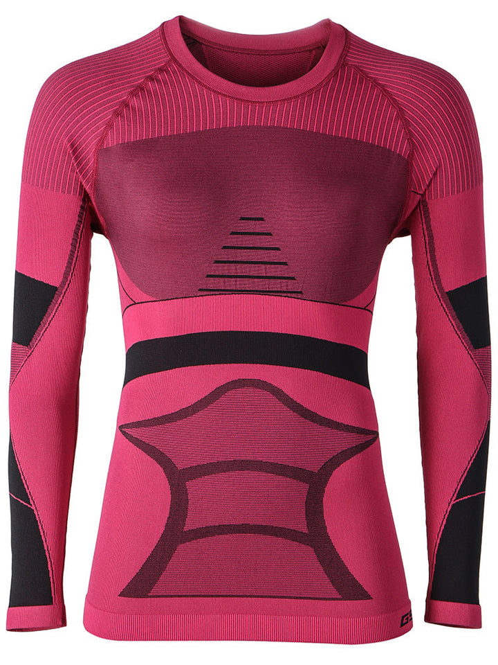 Gsou Snow Women's Winter Red Ski Thermal Underwear Set Wicking Quick-Drying