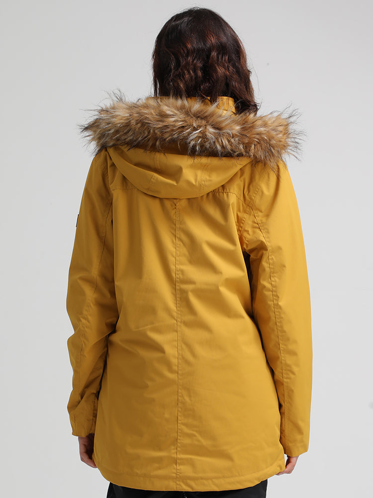 Women's Yellow Ski/Snowboard Jackets 100% Polyester Windproof, Wearable, Waterproof, Breathable, Thermal / Warm