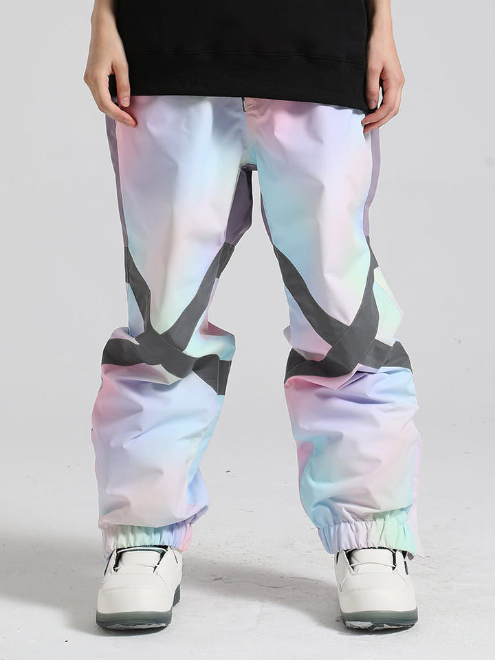 Gsou Snow Herren-Skihose mit lockerem Colorblock-Design, reflektierend