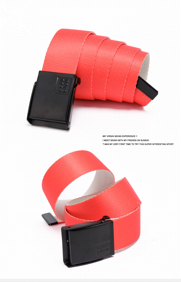 Ceinture Web réversible Gsou Snow Fashion pour l'extérieur, ceinture orange