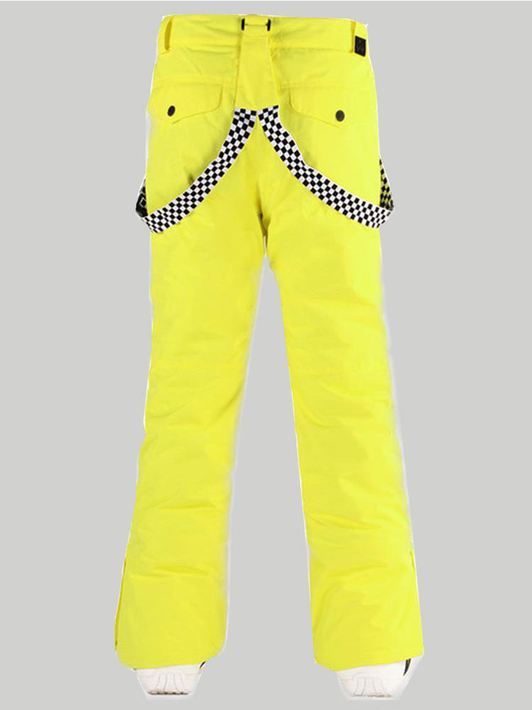 SMN Pantalon de ski et de snowboard imperméable Highland Bib pour hommes jaune