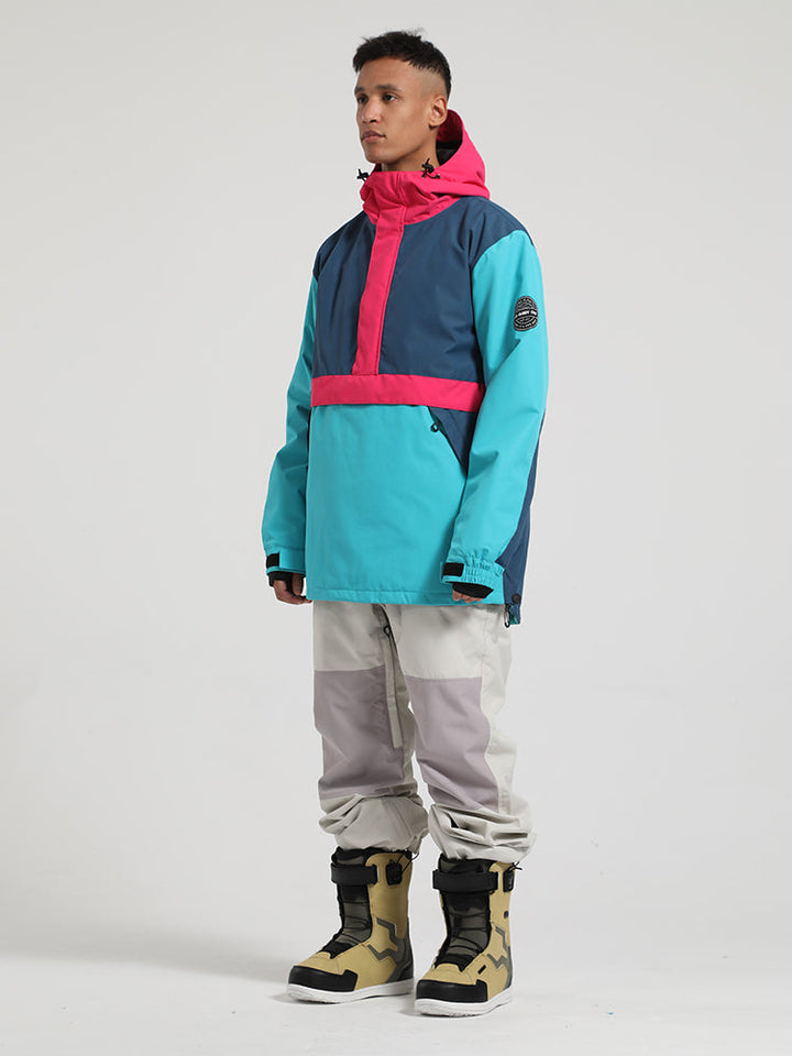 Gsou Snow Men's Colorblock Pullover Ski Suit