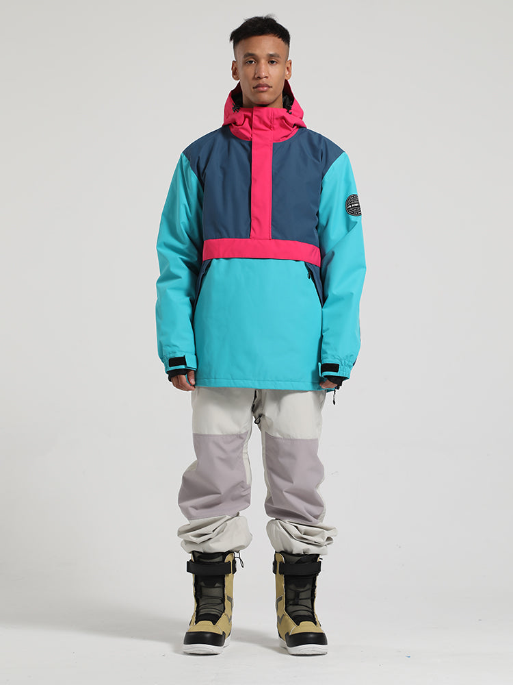 Gsou Snow Men's Colorblock Pullover Ski Suit