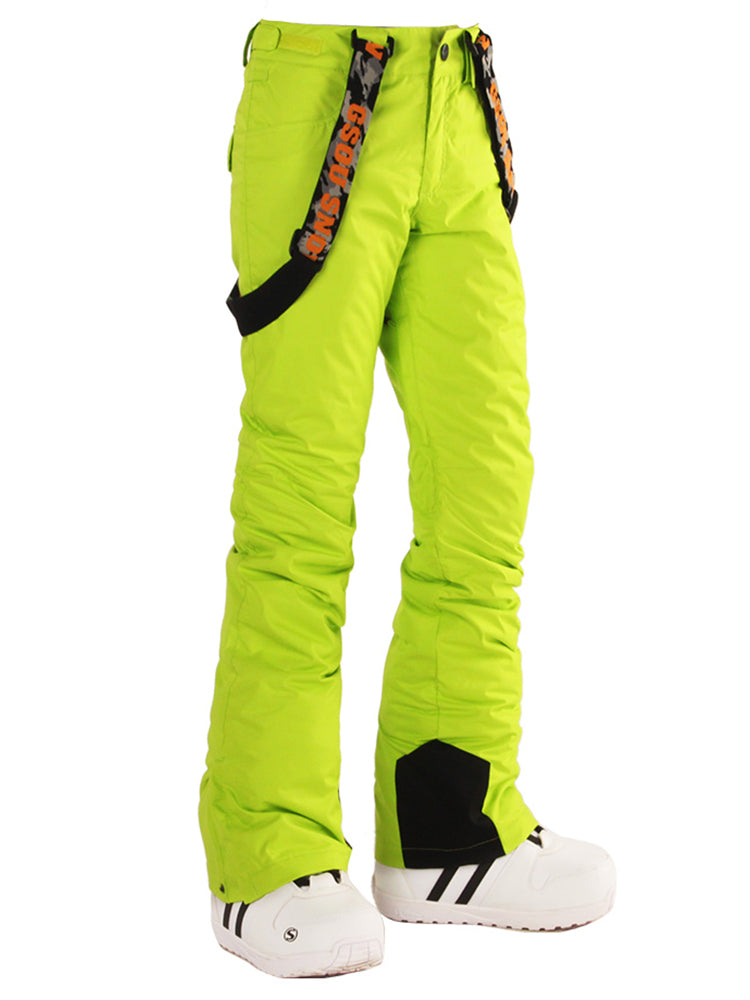 Gsou Snow Women's Thermal Warm High Waterproof Windproof Green Snowboard & Ski Pants