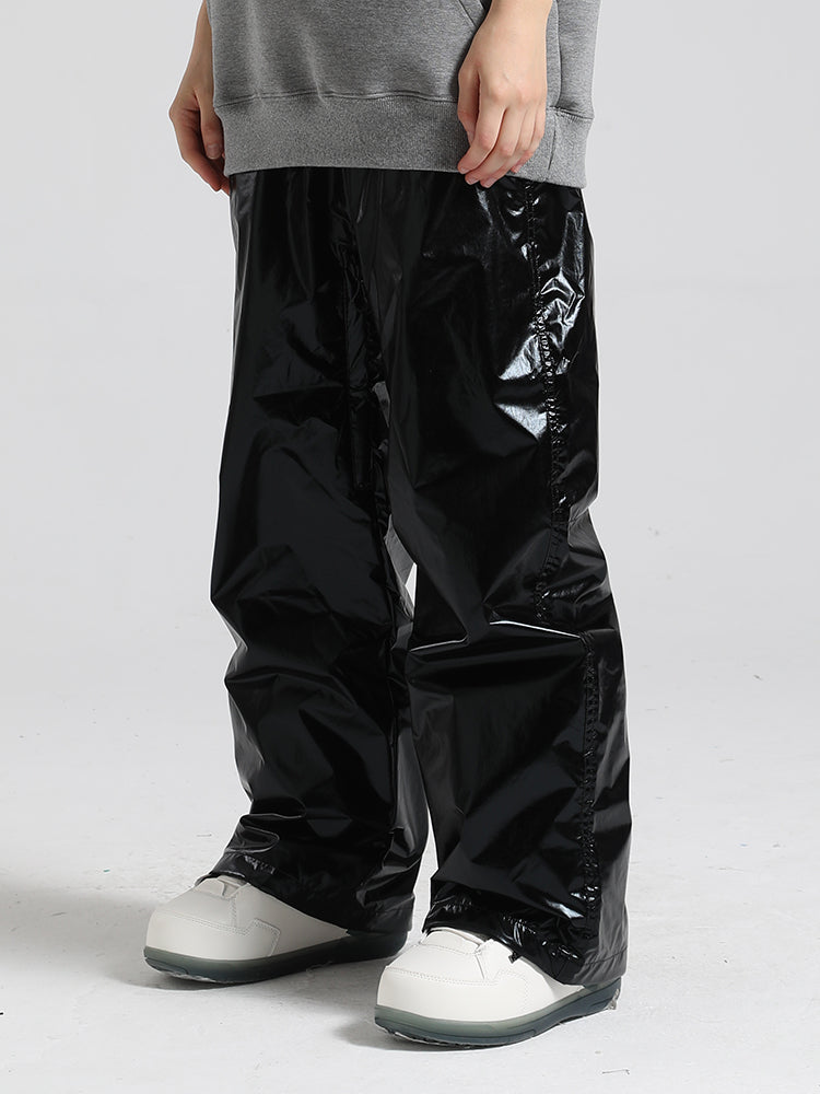 Men's Lime Green Stylish Glossy Waterproof Snow Pants