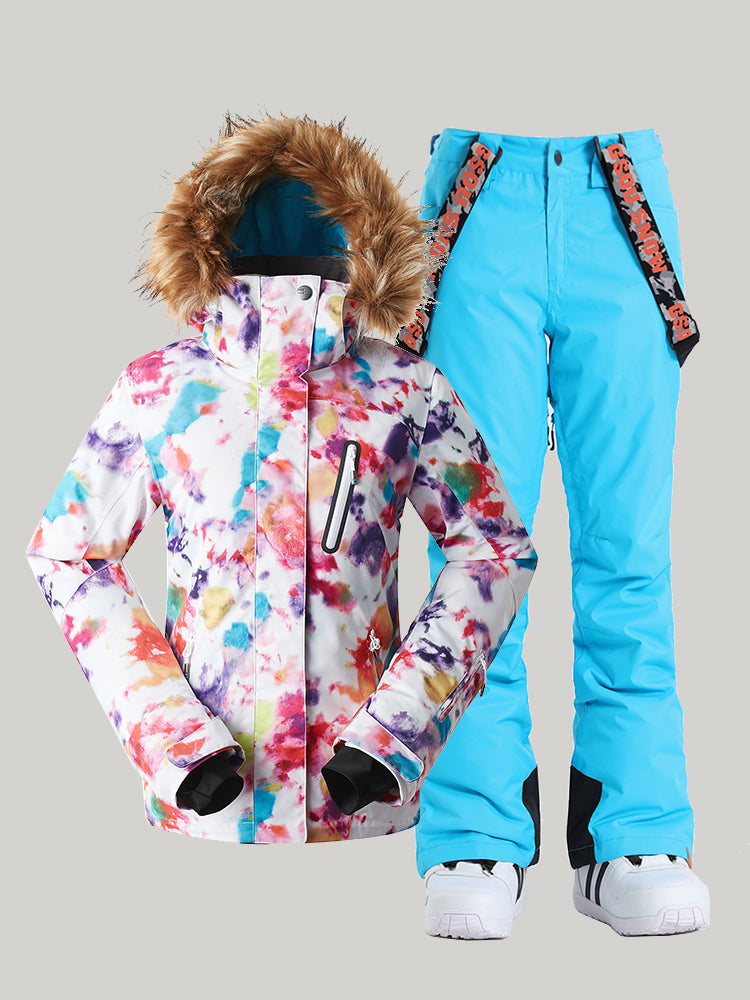 Winter women's suit, ski suit, windproof, waterproof, warm