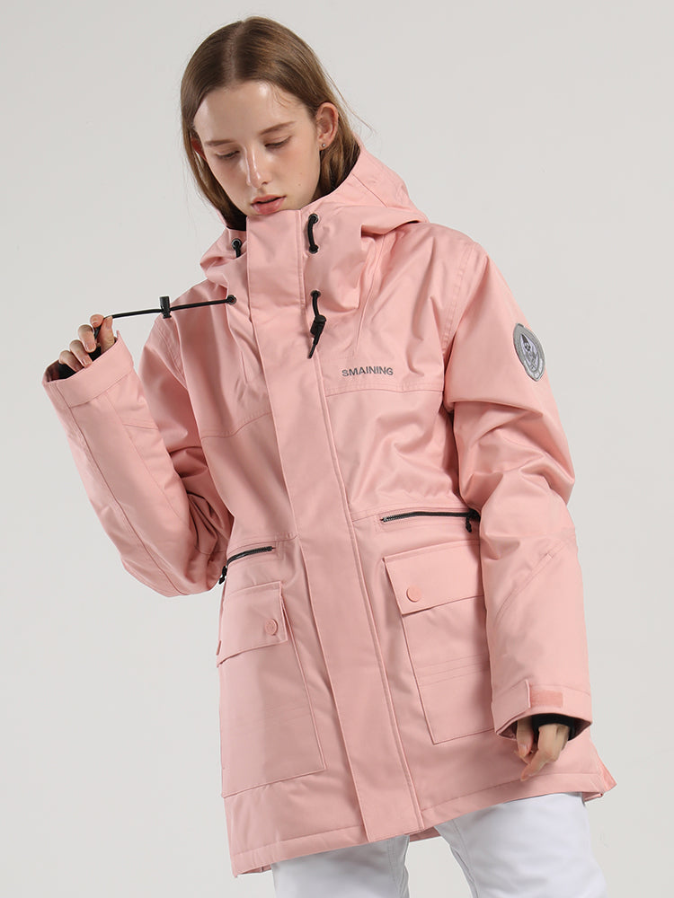 Womens Pink Ski Jacket 15K Windproof and Waterproof Snowboard Jackets