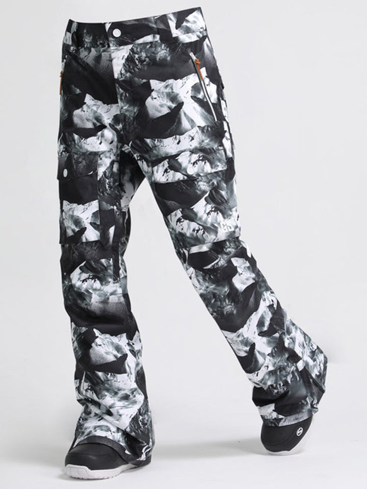 Gsou Snow Herren Diamond Camo wasserdichte und winddichte Camouflage-Snowboardhose