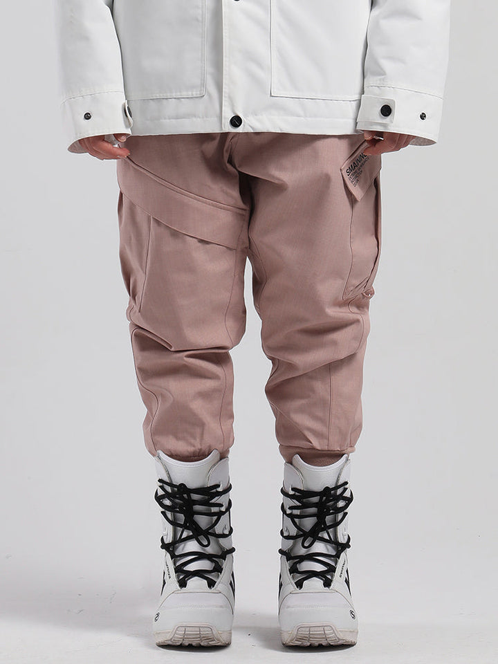 SMN – pantalon de Snowboard rose imperméable, chaud, ample, fin, respirant et résistant à l'usure, Hip-Hop, Double planche pour hommes