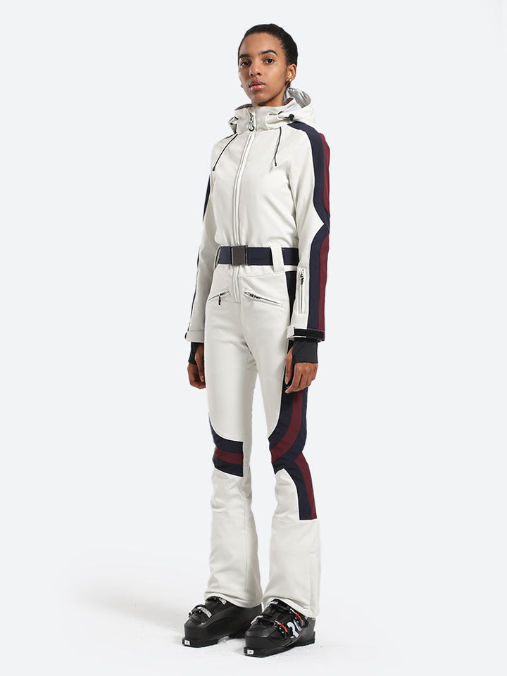 Women's Navy Stylish Athleticism One-Piece Ski Suit