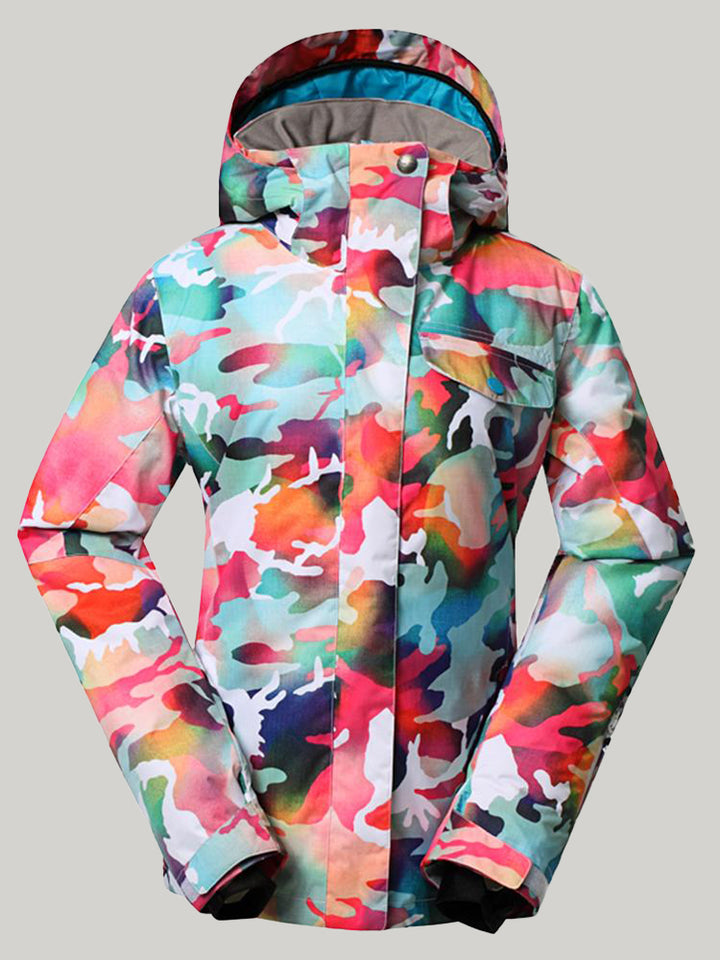 Gsou Snow Ensembles de pantalons de veste de snowboard camouflage pour femmes