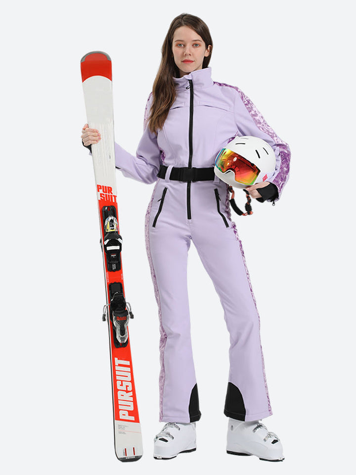 Women's Black Waterproof & Breathable One Piece Ski Suit