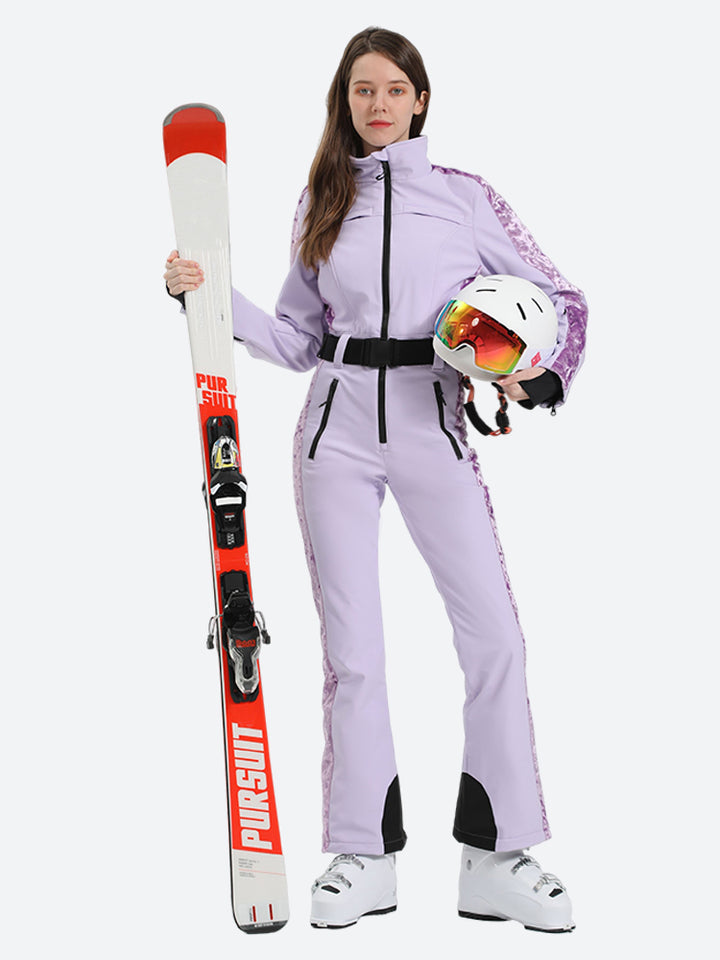 Women's White Waterproof & Breathable One Piece Ski Suit