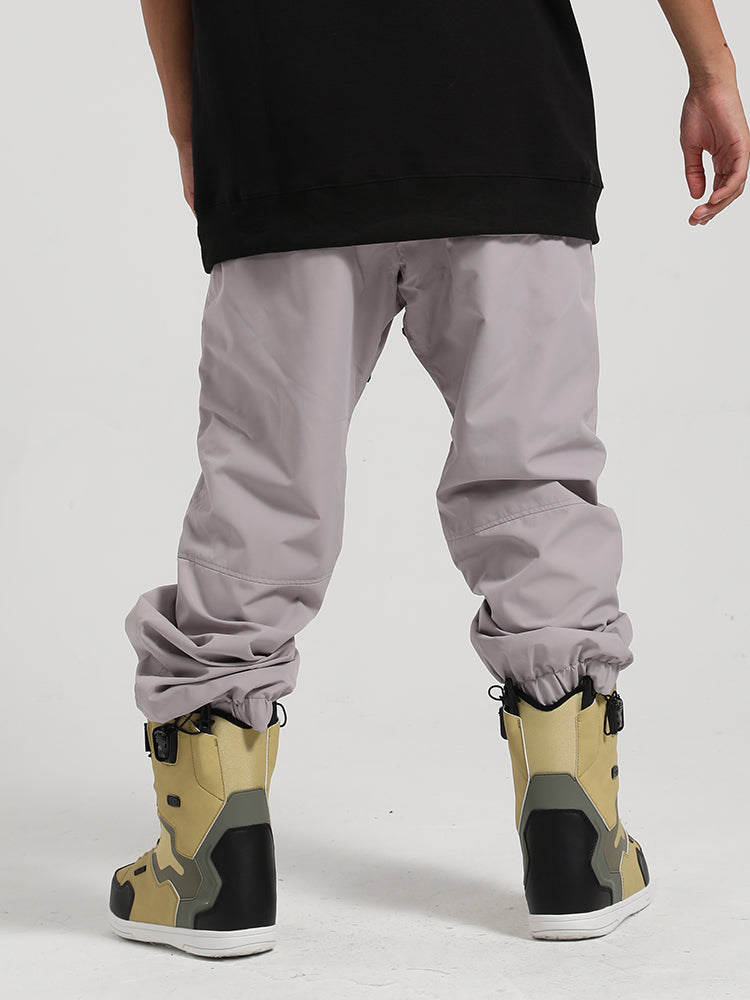 Gsou Snow Men's Light Grey Print Ski Pants