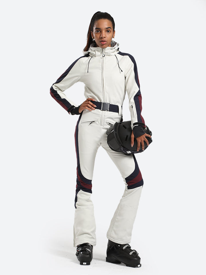 Women's Navy Stylish Athleticism One-Piece Ski Suit