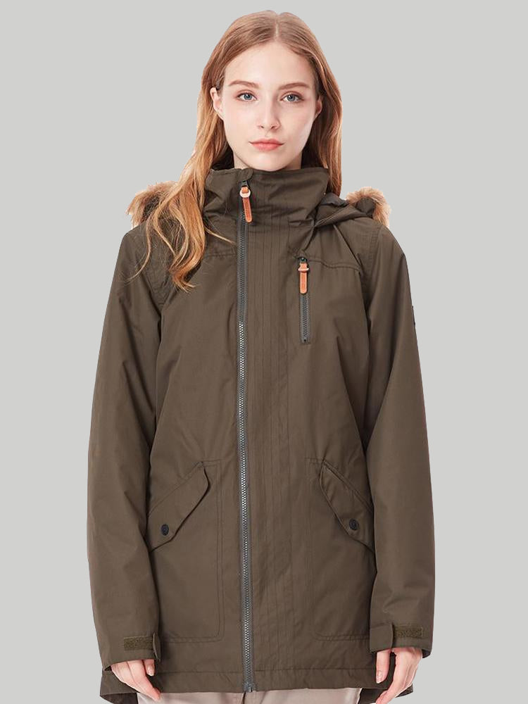 Women ArmyGreen Ski Jacket 15K Windproof and Waterproof£¬100% Polyester£¬Outdoor clothing