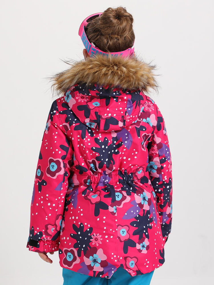 20K Waterproof Windproof Kids Boys & Girls Floral Snowboard Jacket