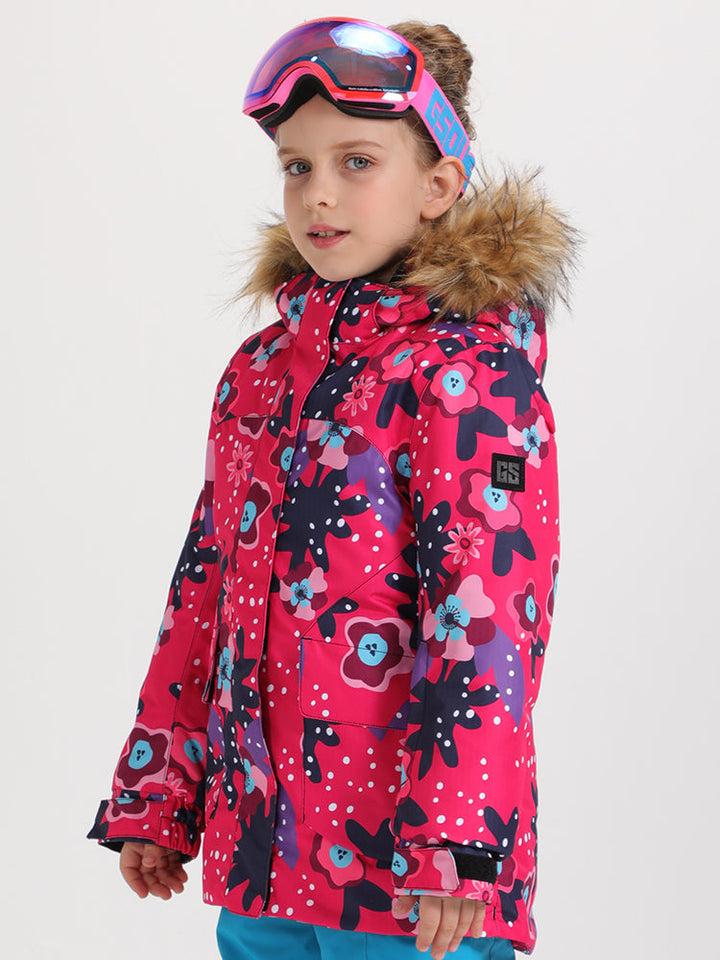 20K Waterproof Windproof Kids Boys & Girls Floral Snowboard Jacket