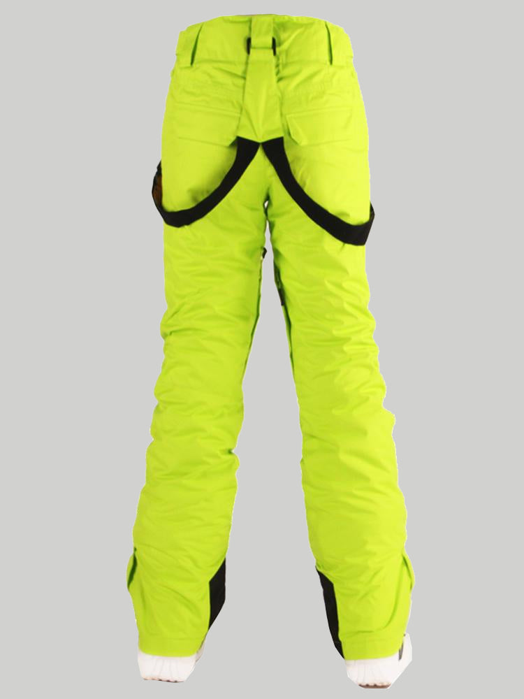 Gsou Snow Damen-Thermo-Warm-Hochwasserdichte, winddichte, grüne Snowboard- und Skihose