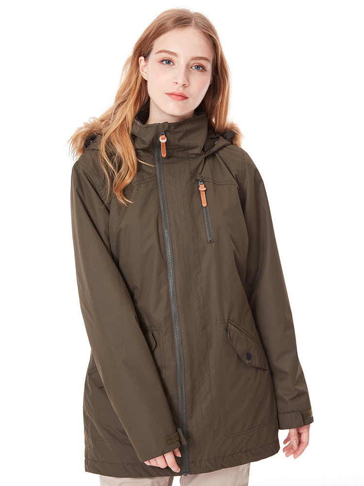 Women ArmyGreen Ski Jacket 15K Windproof and Waterproof£¬100% Polyester£¬Outdoor clothing