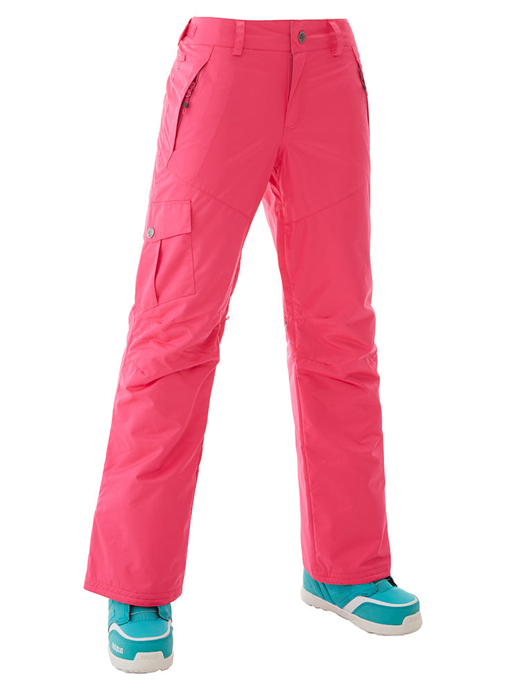 Gsou Snow Pantalon de ski thermique chaud hautement imperméable coupe-vent rose pour femme