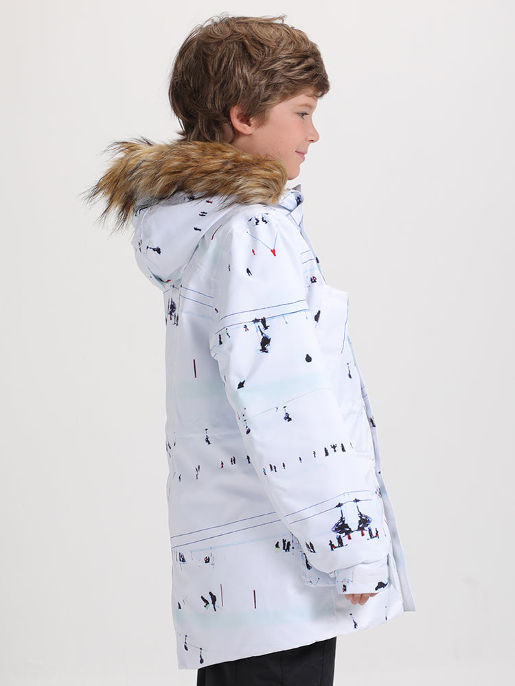 Veste de ski et snowboard blanche enfant Gsou Snow