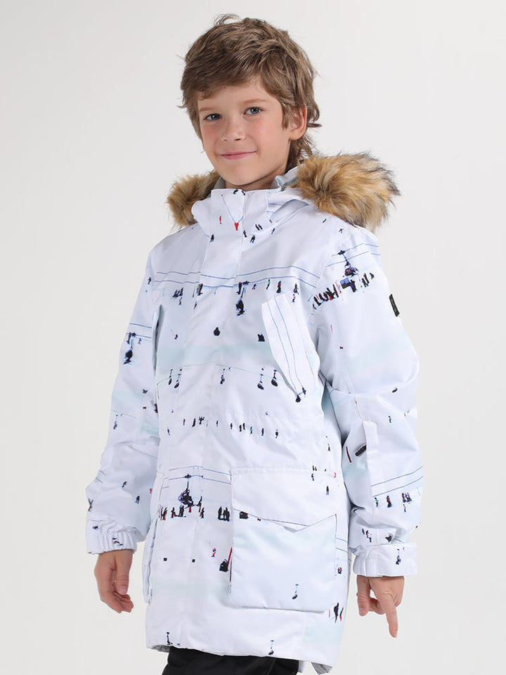 Veste de ski et snowboard blanche enfant Gsou Snow