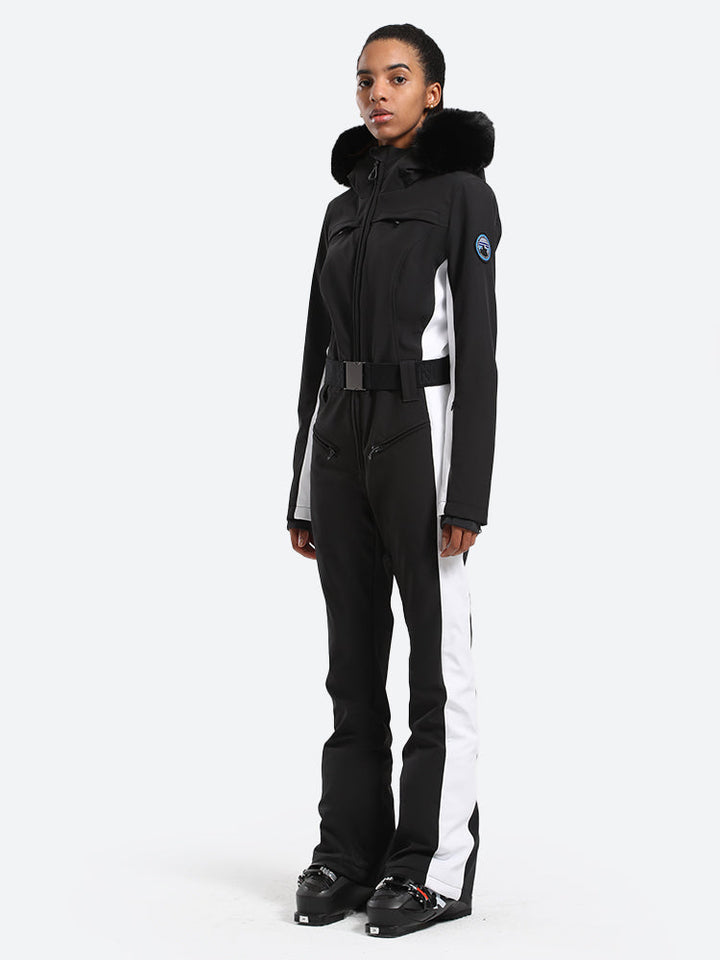 Gsou Snow Combinaison de ski classique en fausse fourrure pour femme 