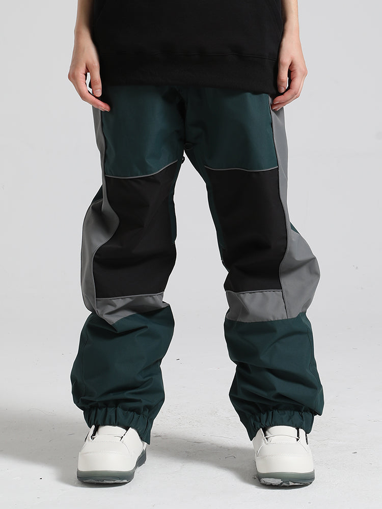 Gsou Snow Men's Colorblock Reflective Ski Pants