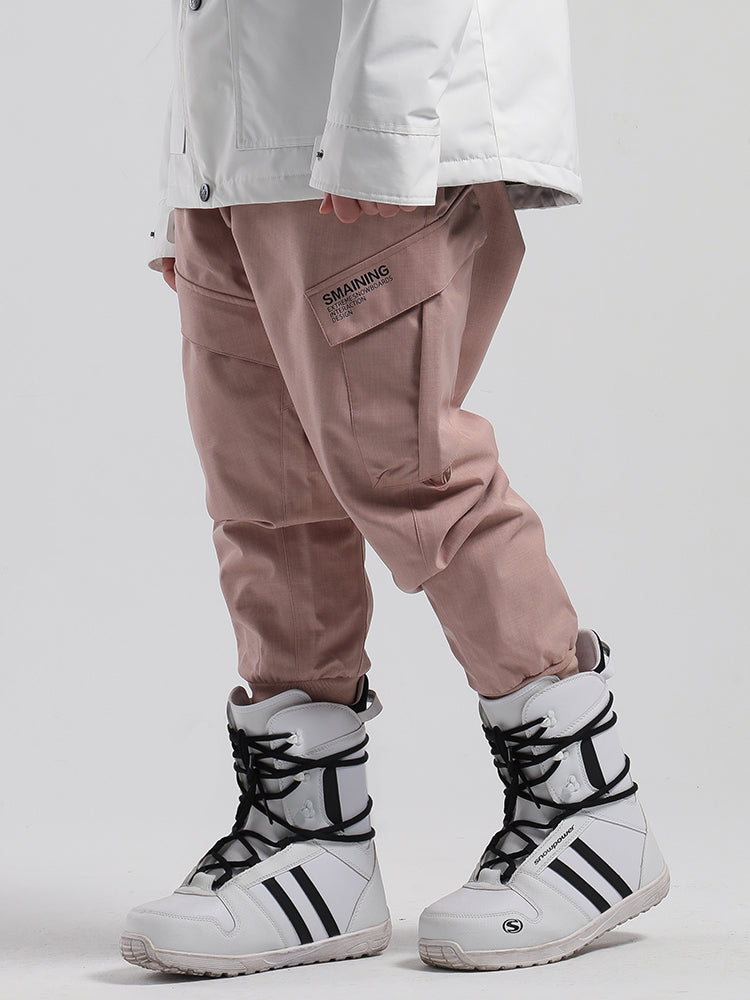 SMN – pantalon de Snowboard rose imperméable, chaud, ample, fin, respirant et résistant à l'usure, Hip-Hop, Double planche pour hommes