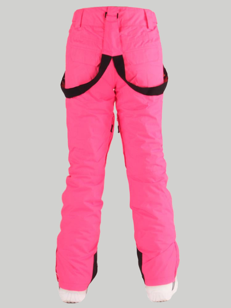 Gsou Snow Damen-Thermo-warme, hohe, wasserdichte und winddichte Snowboard-Skihose in Rosa