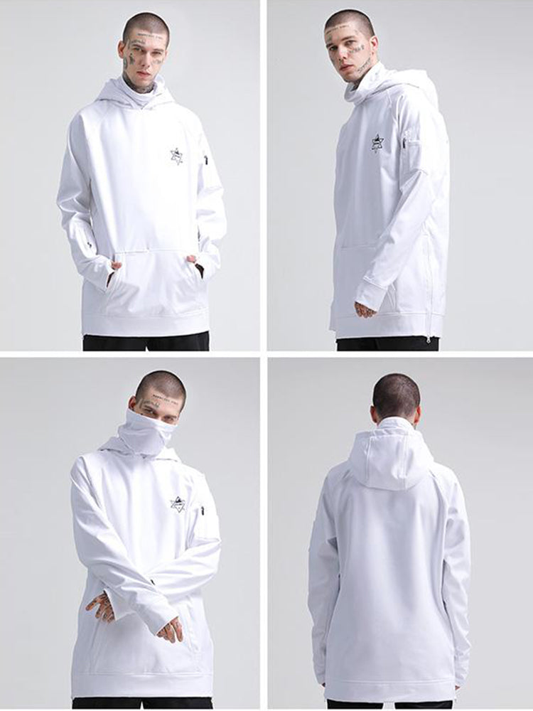 Gsou Snow Men's White Snowboard Hoodie