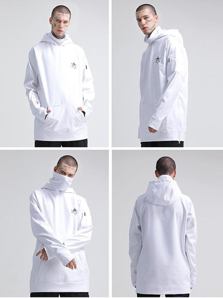 Gsou Snow Sweat à capuche blanc Snowboard homme