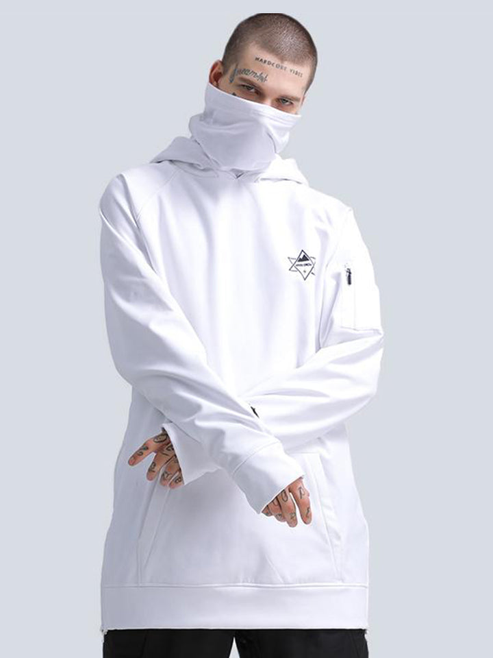 Gsou Snow Sweat à capuche blanc Snowboard homme