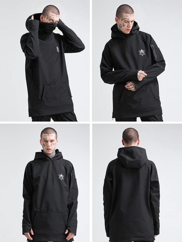 Gsou Snow Men's Black Snowboard Hoodie