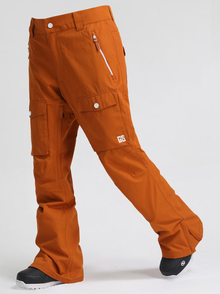 Gsou Snow Men's High Windproof Waterproof Orange Snowboarding Pants & Ski Pants