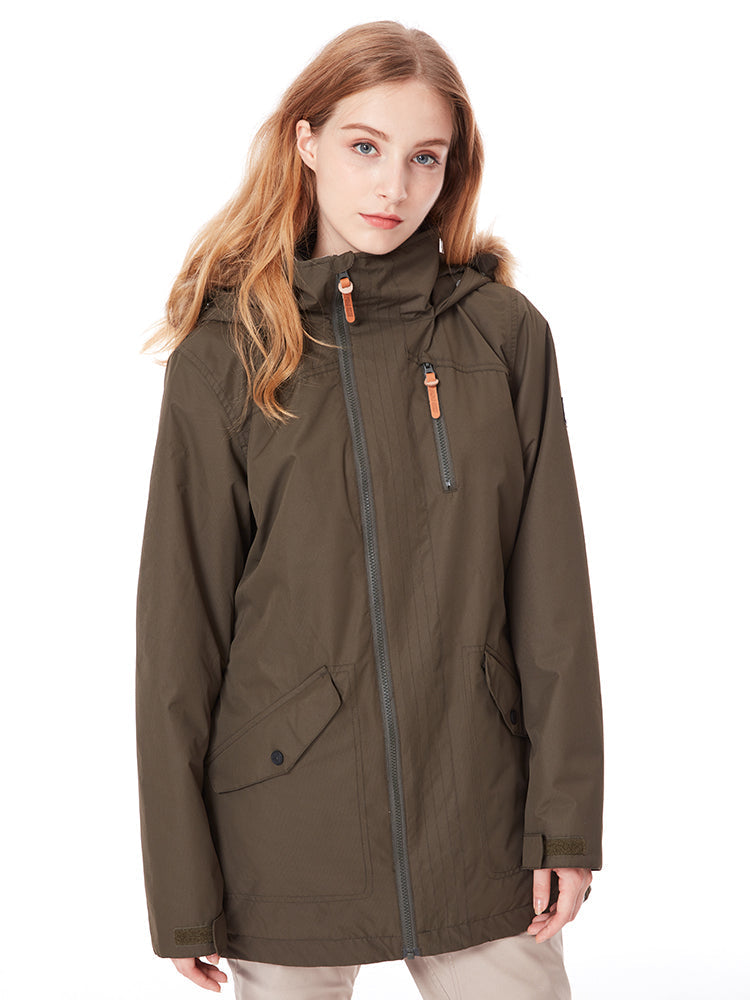 Women ArmyGreen Ski Jacket 15K Windproof and Waterproof£¬100% Polyester£¬Outdoor clothing