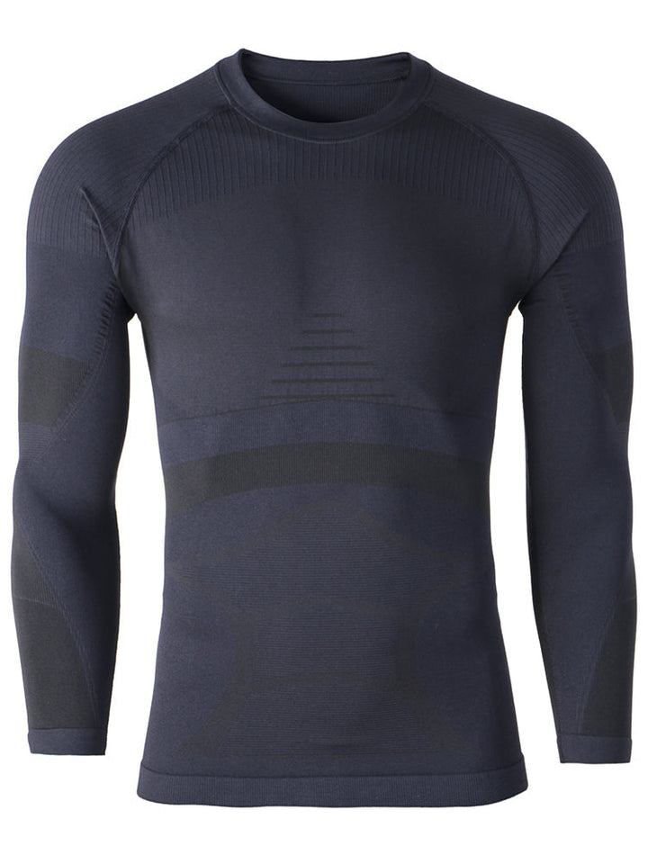 Gsou Snow Ensemble de sous-vêtements thermiques de ski gris hiver pour hommes, évacuation de l'humidité, séchage rapide