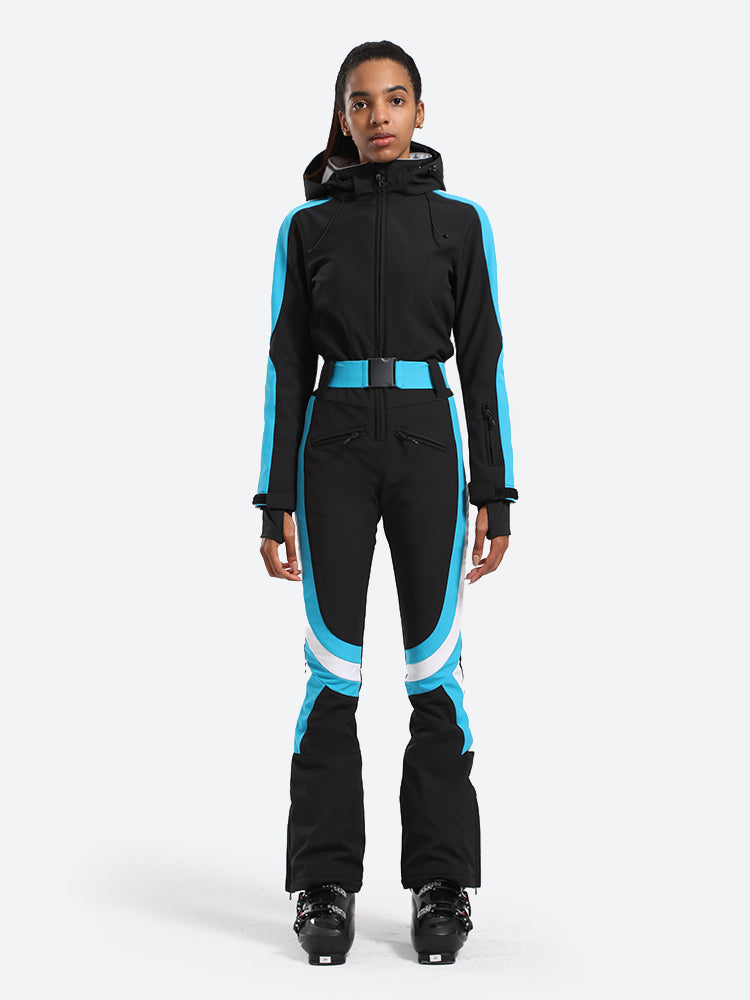 Women's Navy Stylish Athleticism One-Piece Ski Suit