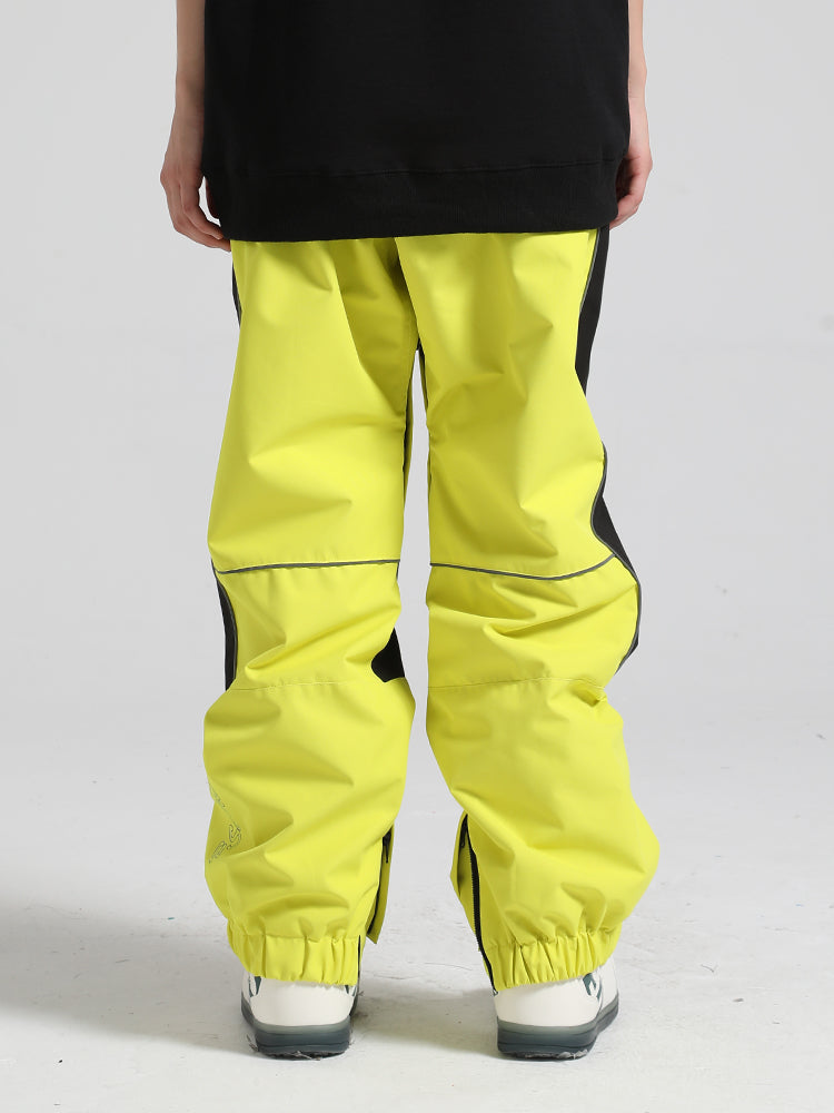 Gsou Snow Damen-Colorblock-reflektierende Skihose