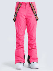 Gsou Snow Women's Pink Thermal Warm High Waterproof Windproof Snowboard Ski  Pants