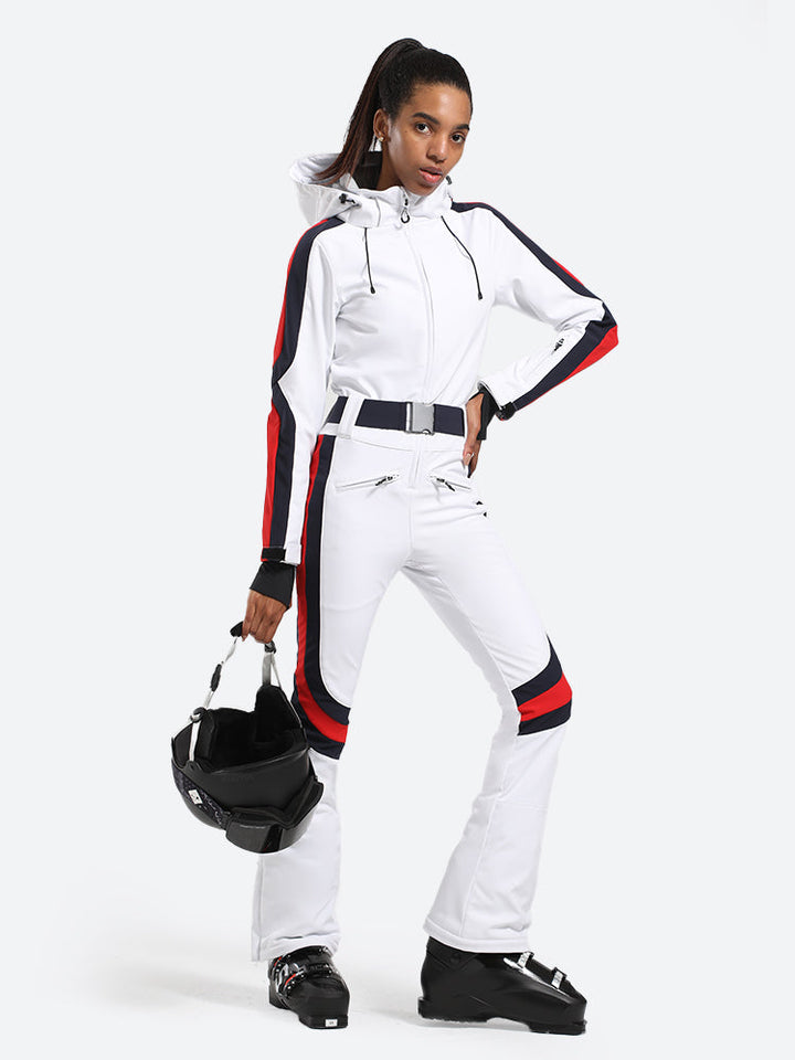 Women's Navy Stylish Athleticism One-Piece Ski Suit