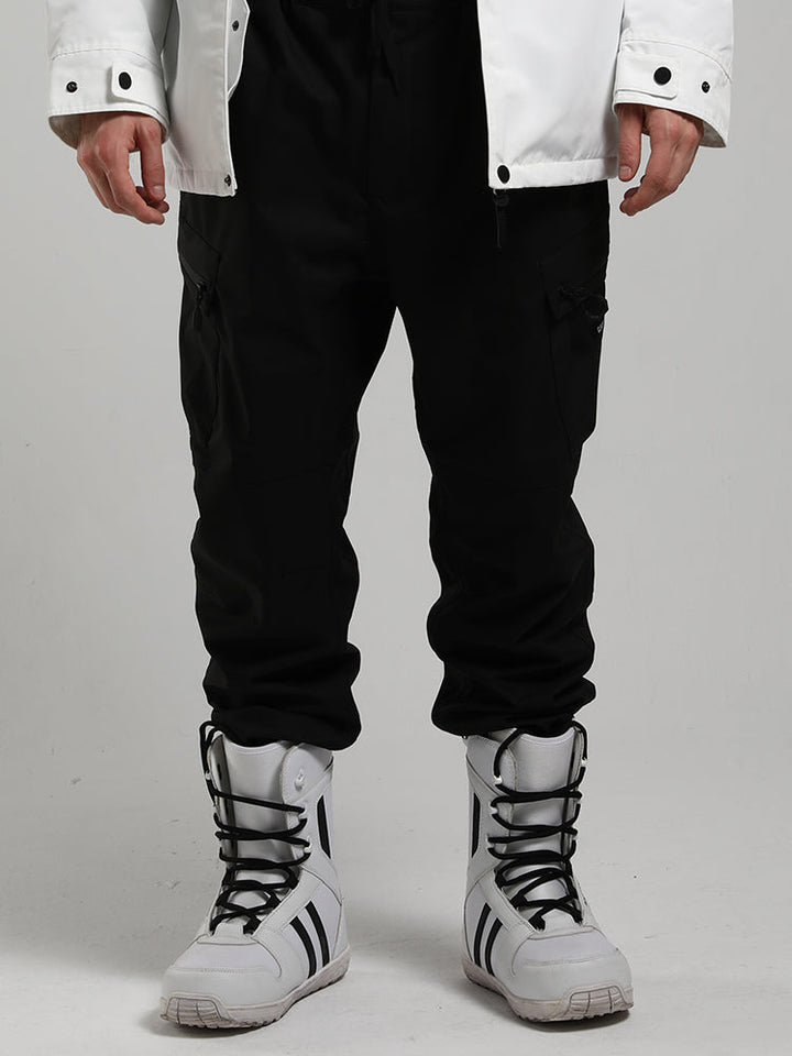 Gsou Snow Men's Black Hipster Winter Outdoor Elastic Jogger Sweatpants