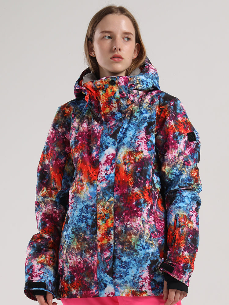 Womens Colourful Snowboard Jacket 10K Windproof and Waterproof Ski Jacket£¬Machine washable