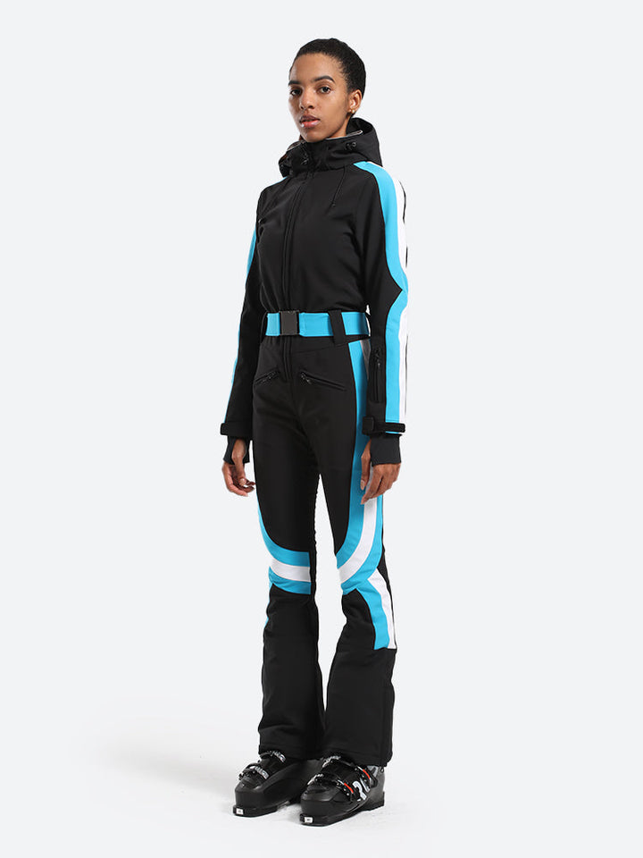 Women's Black Stylish Athleticism One-Piece Ski Suit